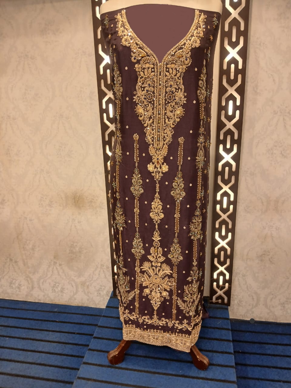 Deep Plum Embroidered Handmade